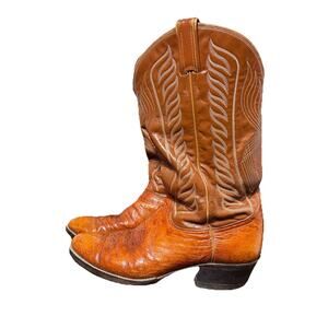 Tony Lama Teju Lizard‎ Brown Almond Toe Cowboy Boots 9.5 D Rodeo Ranch Western